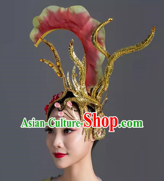 Red Everything Is Like Dance Headwear Blessing The Motherland Dance Performance Headwear Adult Stage Atmosphere High Performance Headwear