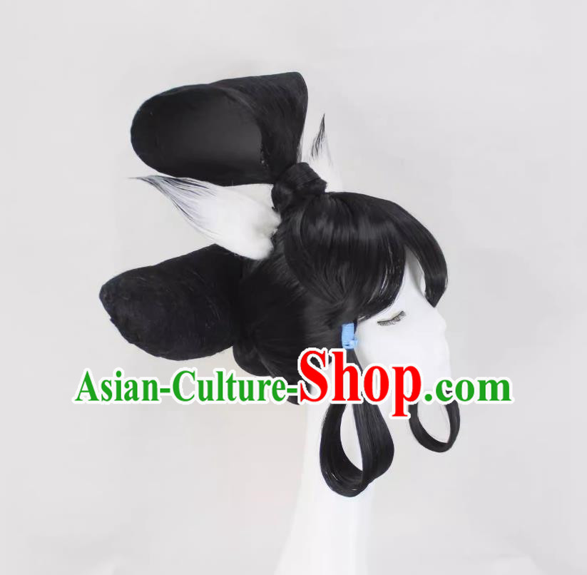 Cosplay Fake Hair COS Tamamo Mae Onmyoji After Awakening Bun Wrap Geisha Ears Custom Wig