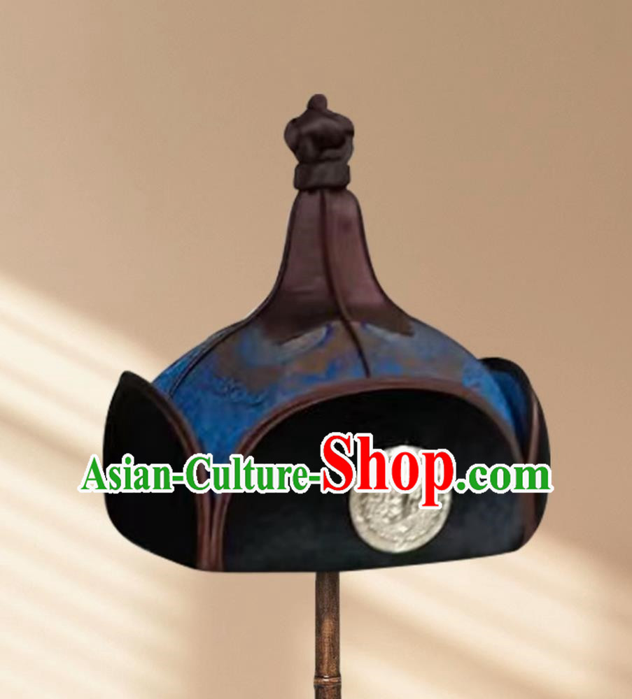 Brown Men Adult Mongolian Pointed Hat Prairie Prince Hat Headwear