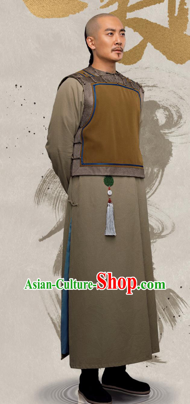 China Ancient Qing Dynasty Manchu Male Clothing Historical Drama The Long River Famous Scholar Gao Shi Qi Garment Costumes
