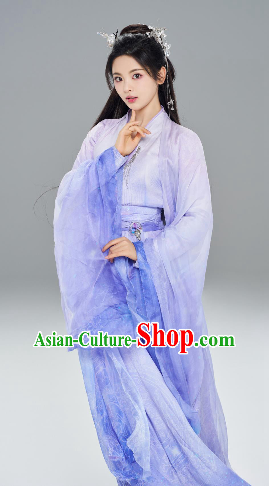 China Ancient Swordswoman Clothing TV Drama Love You Seven Times Fairy Xiang Yun Purple Dress Traditional Hanfu
