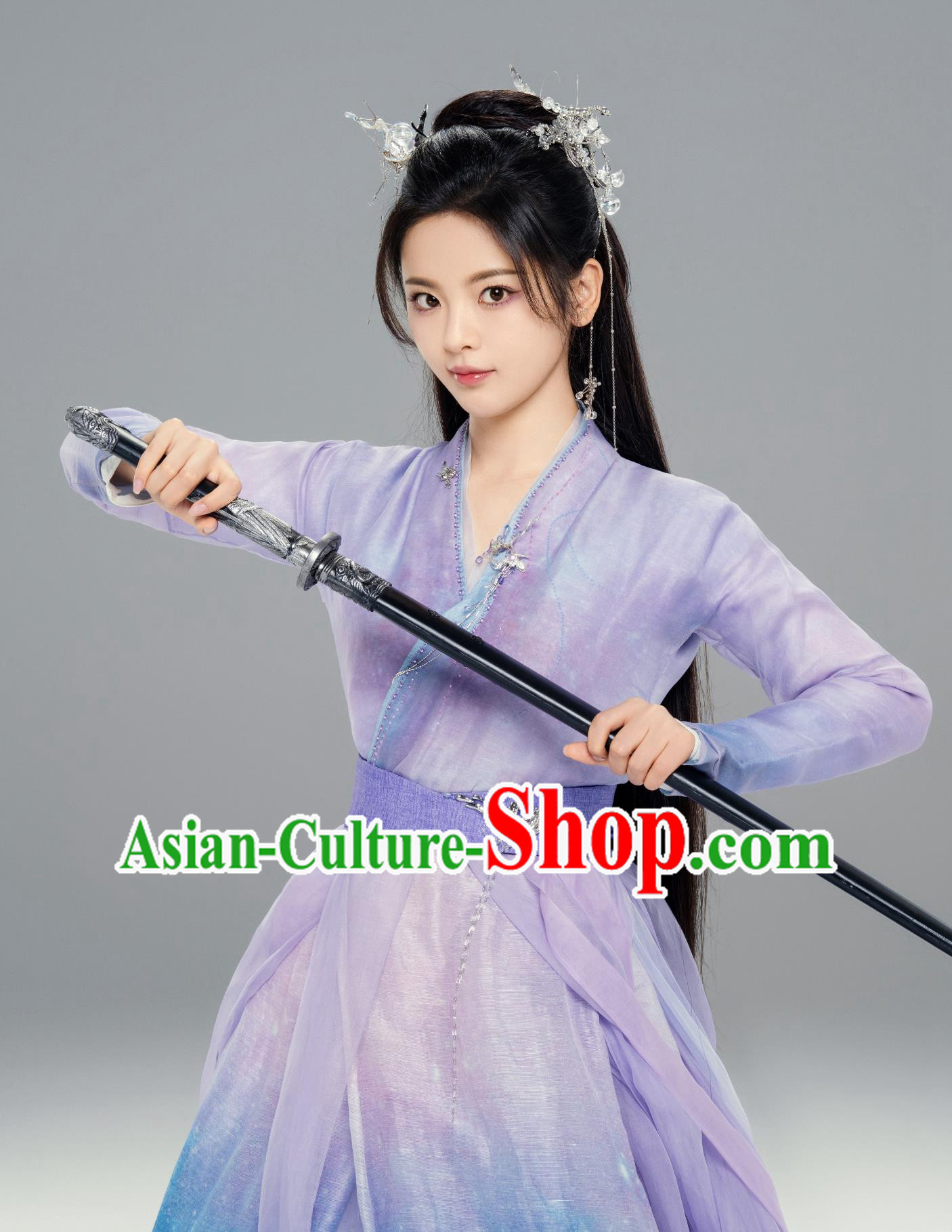 China Traditional Female Hanfu  Ancient Swordswoman Clothing TV Drama Love You Seven Times Fairy Xiang Yun Purple Dress