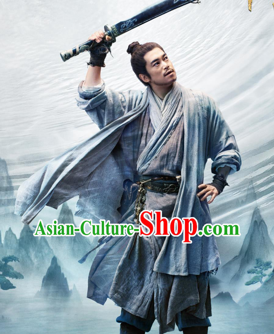 TV Drama The Ingenious One Hero Jin Biao Outfit China Traditional Male Hanfu Ancient Swordsman Clothing