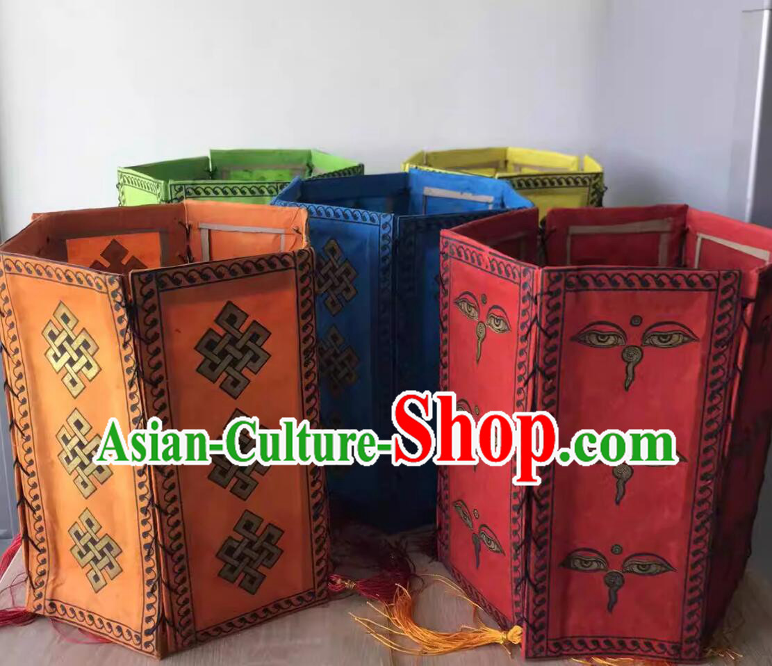 Top Paper Lampshade Chinese Tibetan Decoration Light Handmade Traditional Lantern Shade