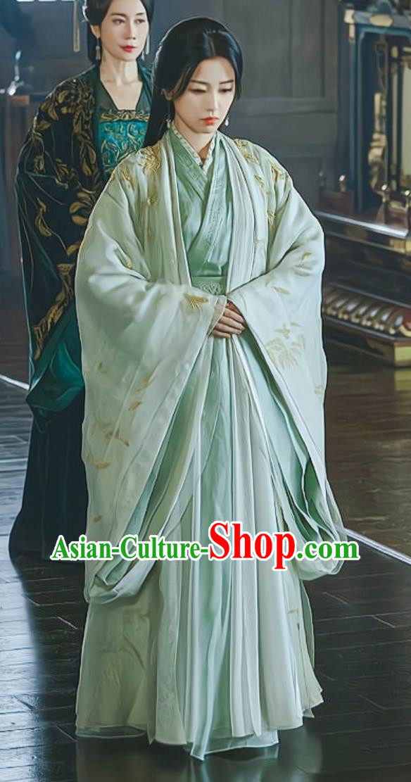 TV Series My Journey to You Heroine Yun Wei Shan Green Dresses Chinese Ancient Noble Woman Garment Costumes