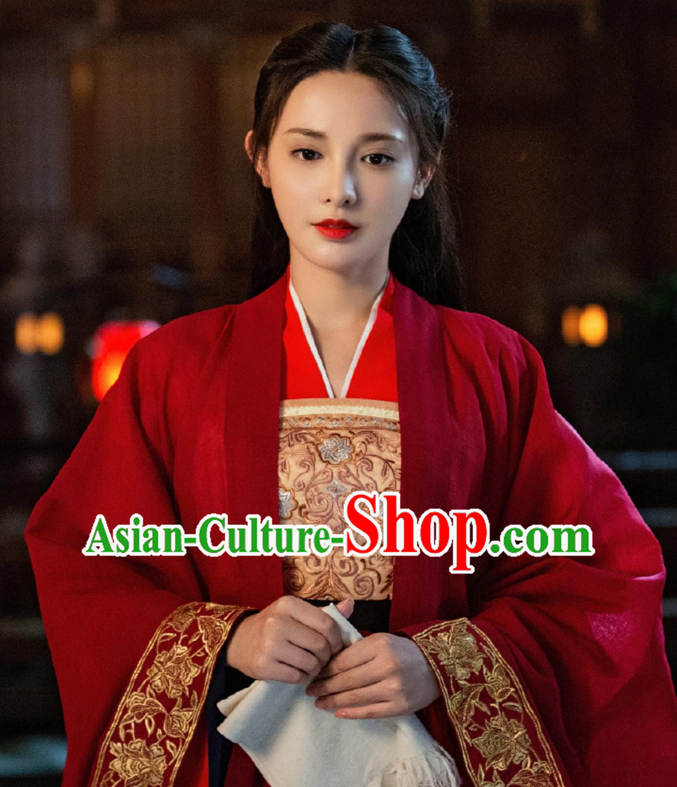 Chinese Ancient Princess Red Hanfu Dress TV Series Jun Jiu Ling Bride Clothing