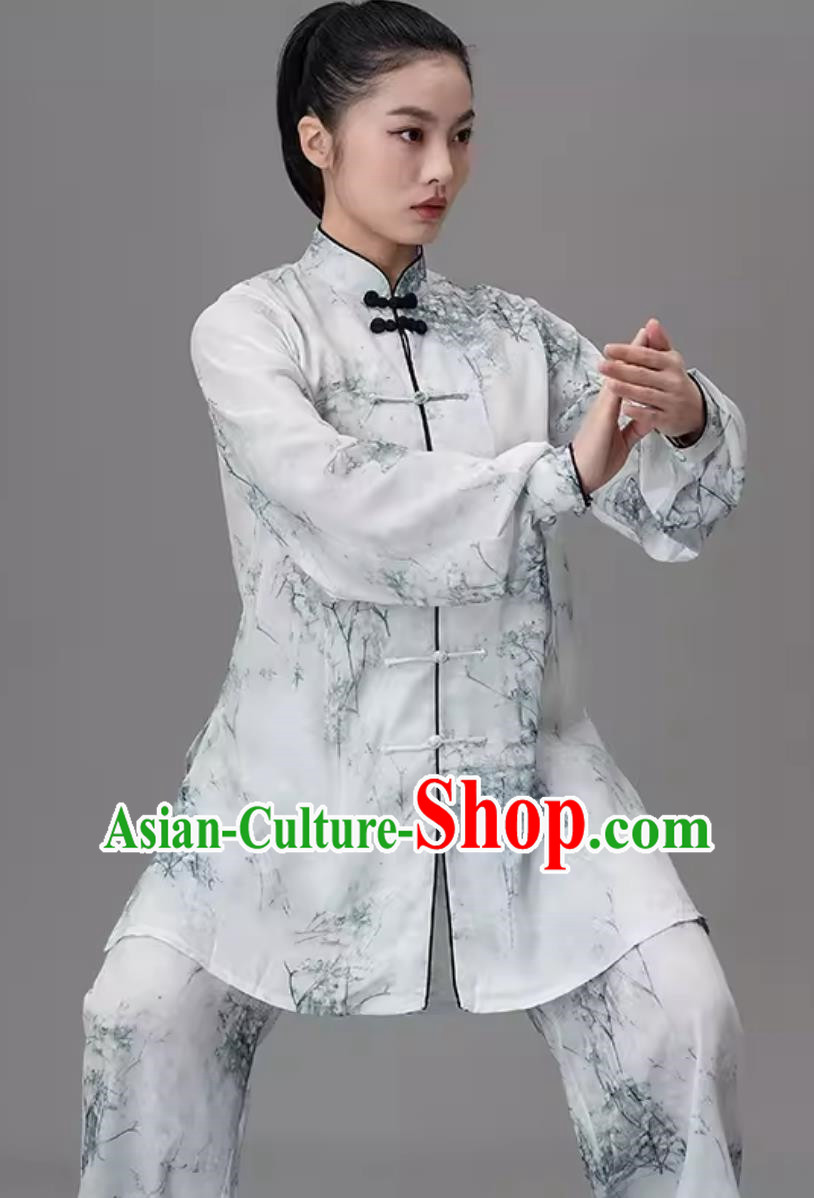 Tie Dyed Chinese Style Tai Chi Suit Ink Dyed Tai Chi Practice Suit For Men And Women
