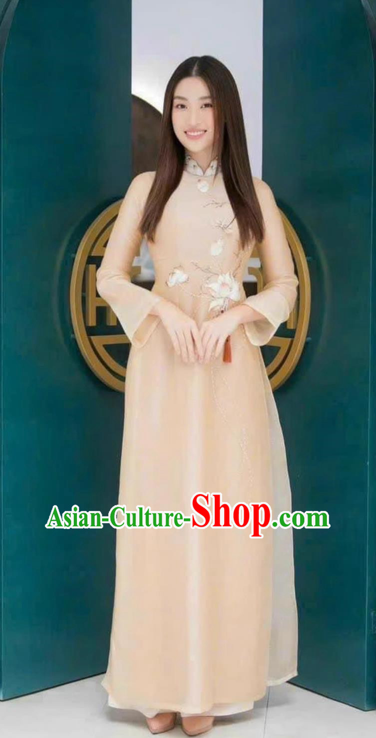 Vietnamese Ao Dai Cheongsam Stage Costume Performance Costume