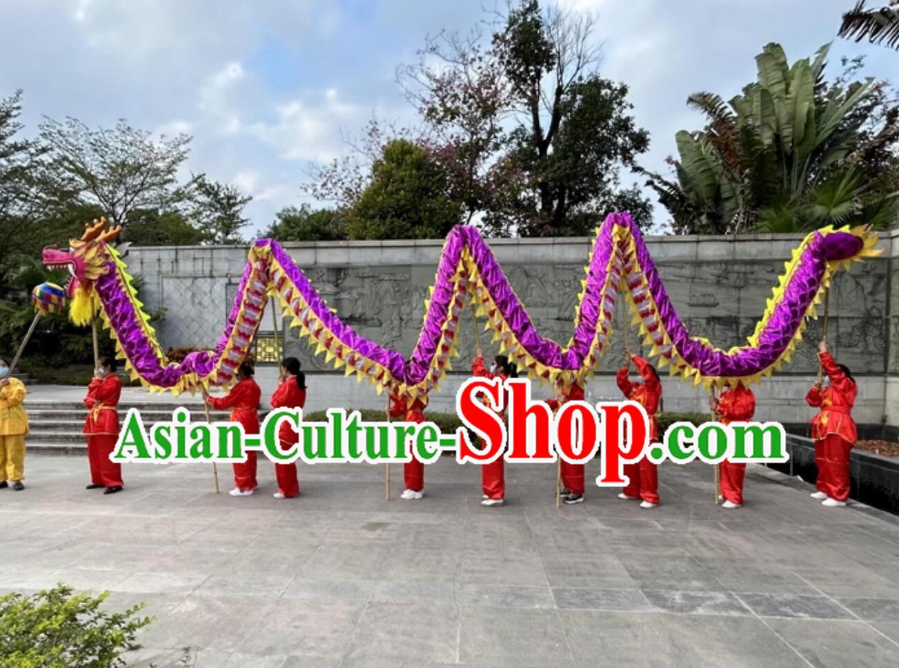 Chinese New Year Purple Dancing Dragon Handmade Dance Dragon Head Celebration Parade Dragon Costume Complete Set