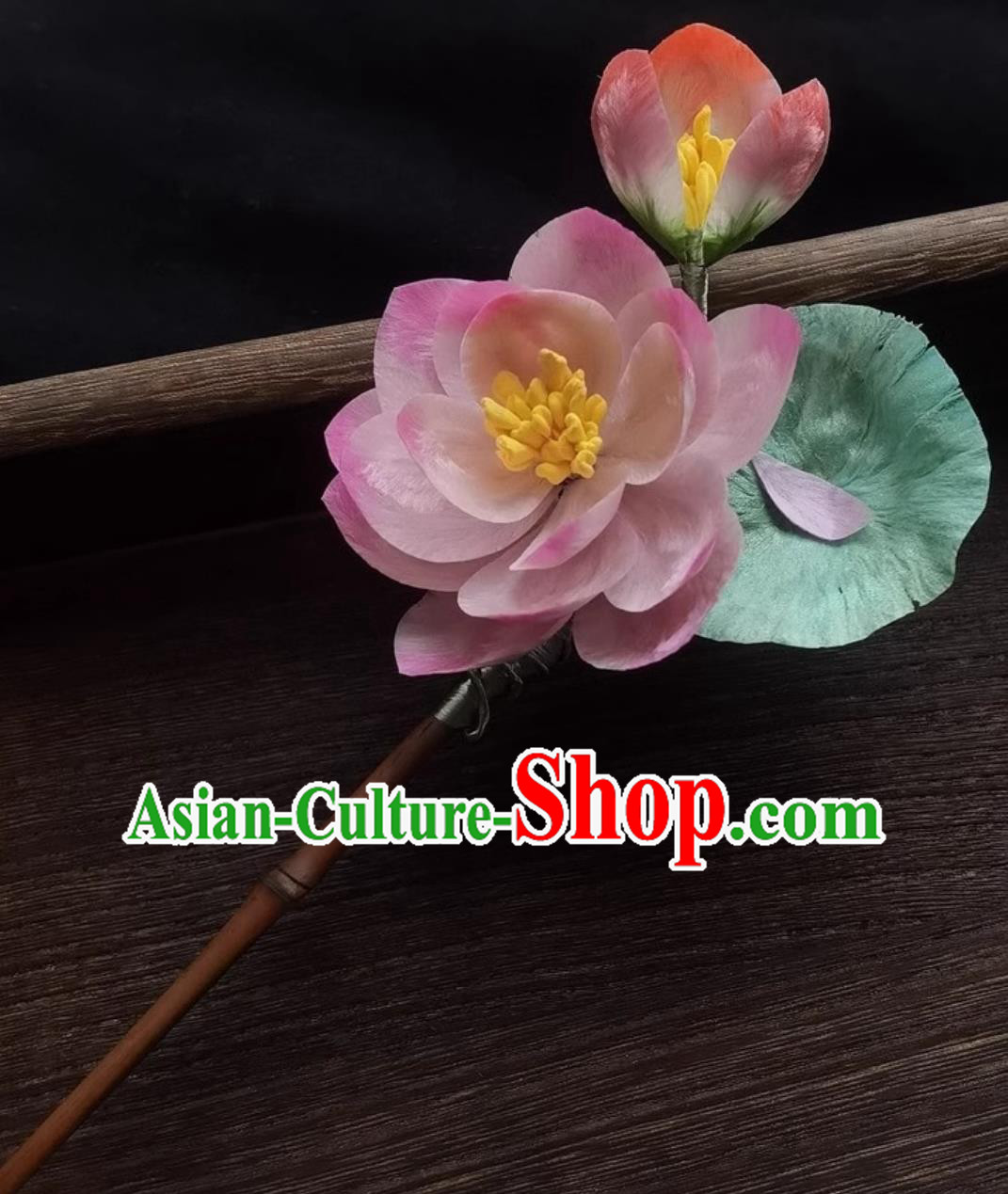 Chinese Hanfu Qipao Hair Jewelry Traditional Hair Stick Intangible Cultural Heritage Handmade Silk Velvet Lotus Flower Hairpin