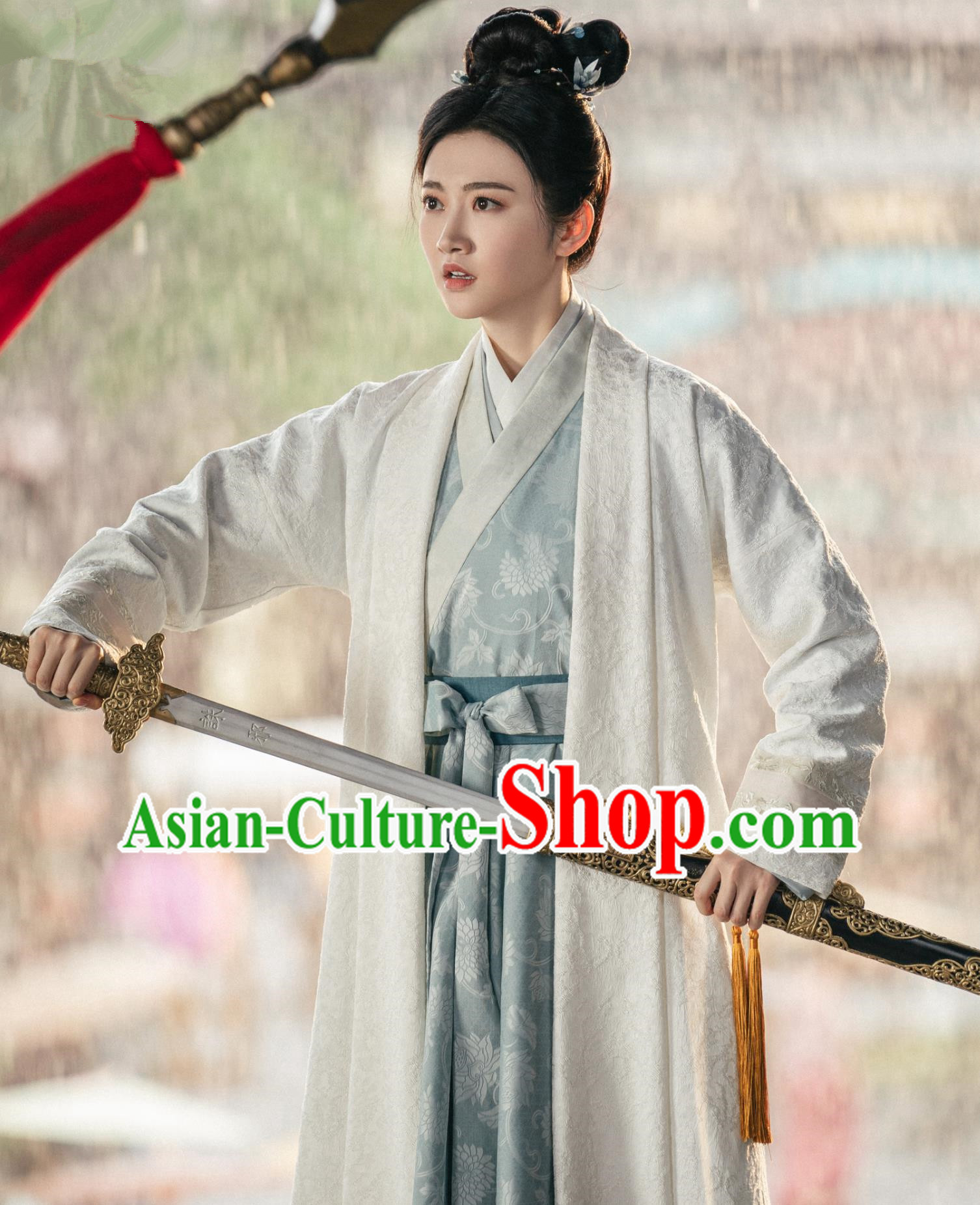 China TV Drama The Legend of Zhuohua Super Heroine Mu Zhuo Hua Dresses Ancient Swordswoman Garment Costumes