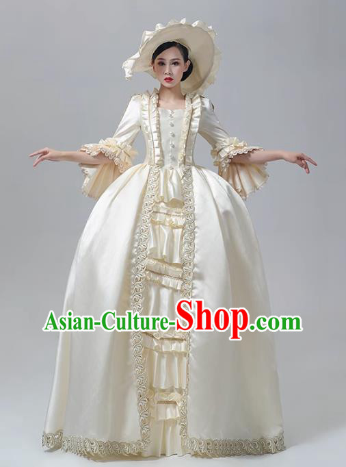 Rococo Drama Photo Shoot Clothing European Court Dress Medieval Retro Costume Runway Show Champagne Outfit