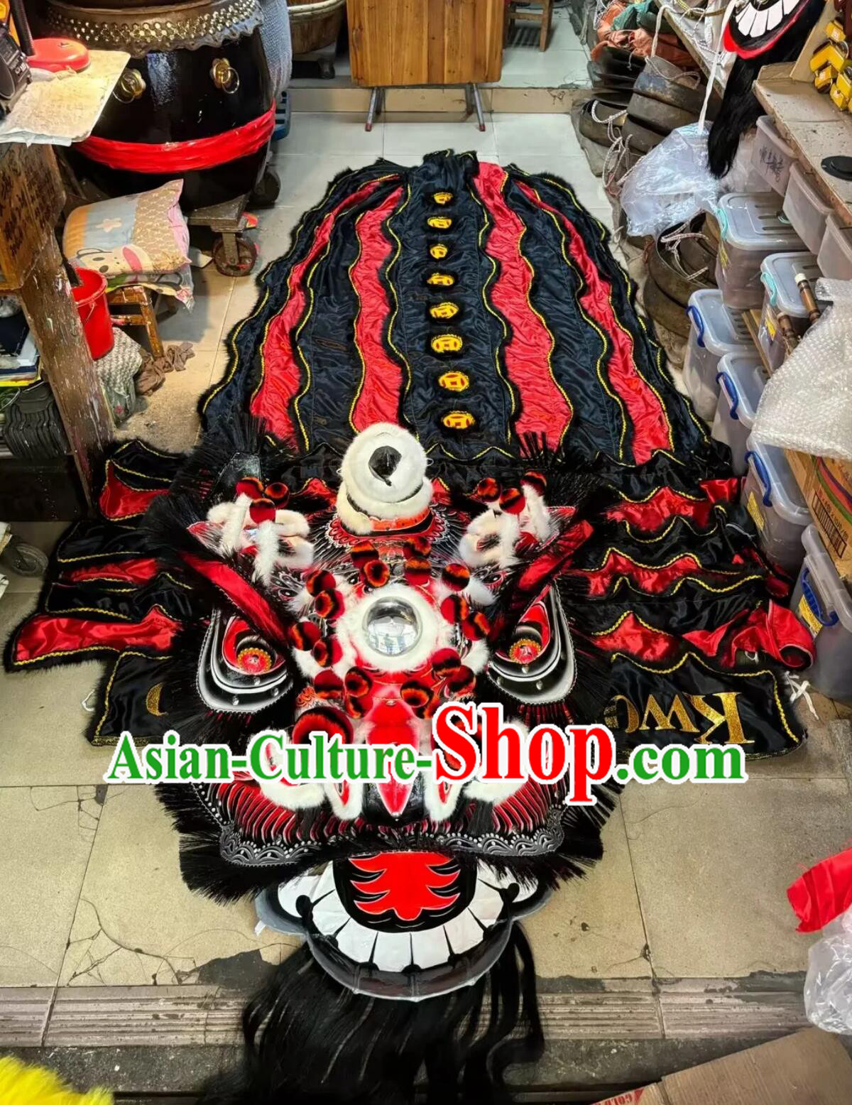 China Dancing Lion Online Buy Chinese Lion Dance Equipment Traditional Handmade Gwan Gong Lion Costume Complete Set