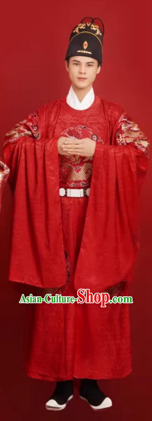 Traditional Ming Dynasty Male Garment China Wedding Clothing Ancient Chinese Groom Costume Hanfu Online Shop