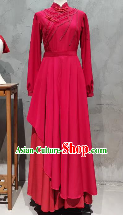 Top Stage Performance Dress Mongolian Nationality Dance Costume Chinese Classical Dance Clothing