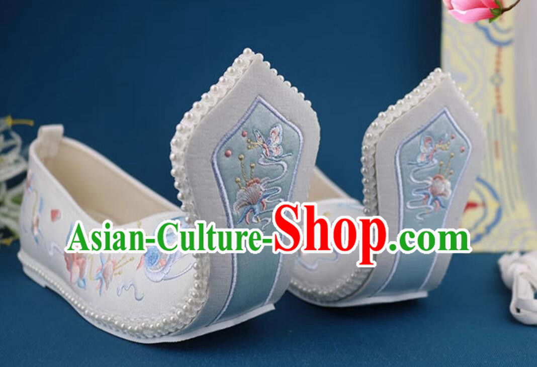 Ancient China Princess Shoes Han Dynasty Women Shoes Traditional Hanfu Shoes Embroidered Shoes