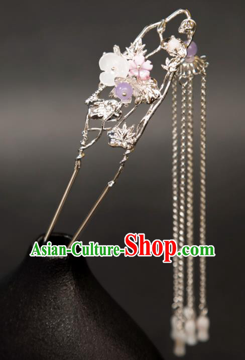 China Ancient Princess Tassel Hairpin Handmade Song Dynasty Hair Clip Traditional Chinese Hanfu Hair Jewelry