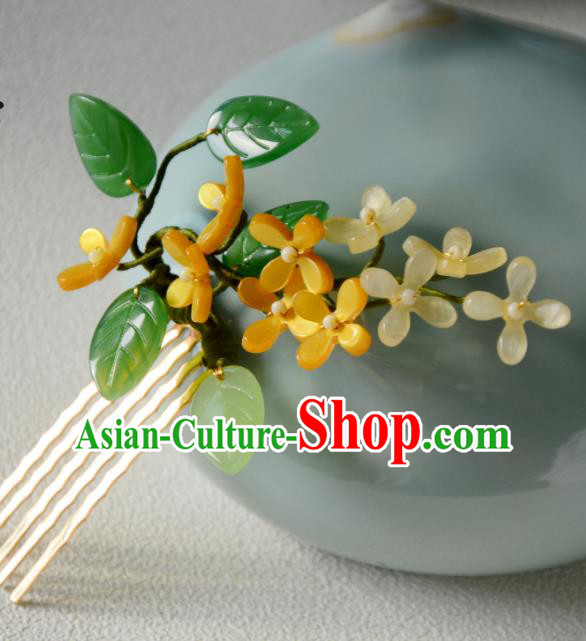 China Ancient Princess Hairpin Handmade Song Dynasty Osmanthus Hair Comb Traditional Chinese Hanfu Hair Jewelry