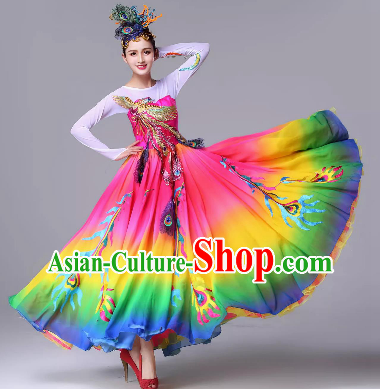 Top Opening Dance Costume Fengwei Square Dance Clothing China Female Fan Dance Dress Modern Dance Fashion