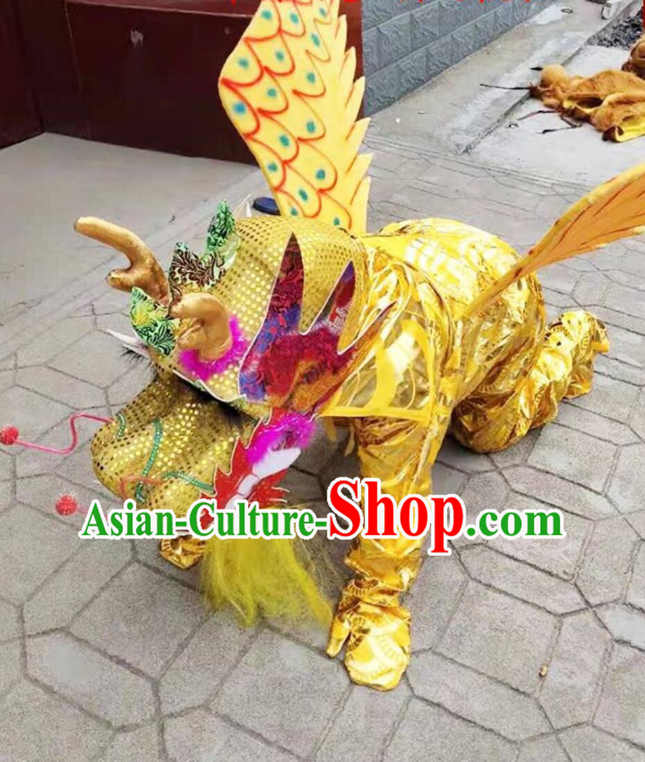Chinese Zodiac Loong Year Performance Head and Garment Handmade Mascot Costume Cosplay Flying Dragon Clothing Complete Set