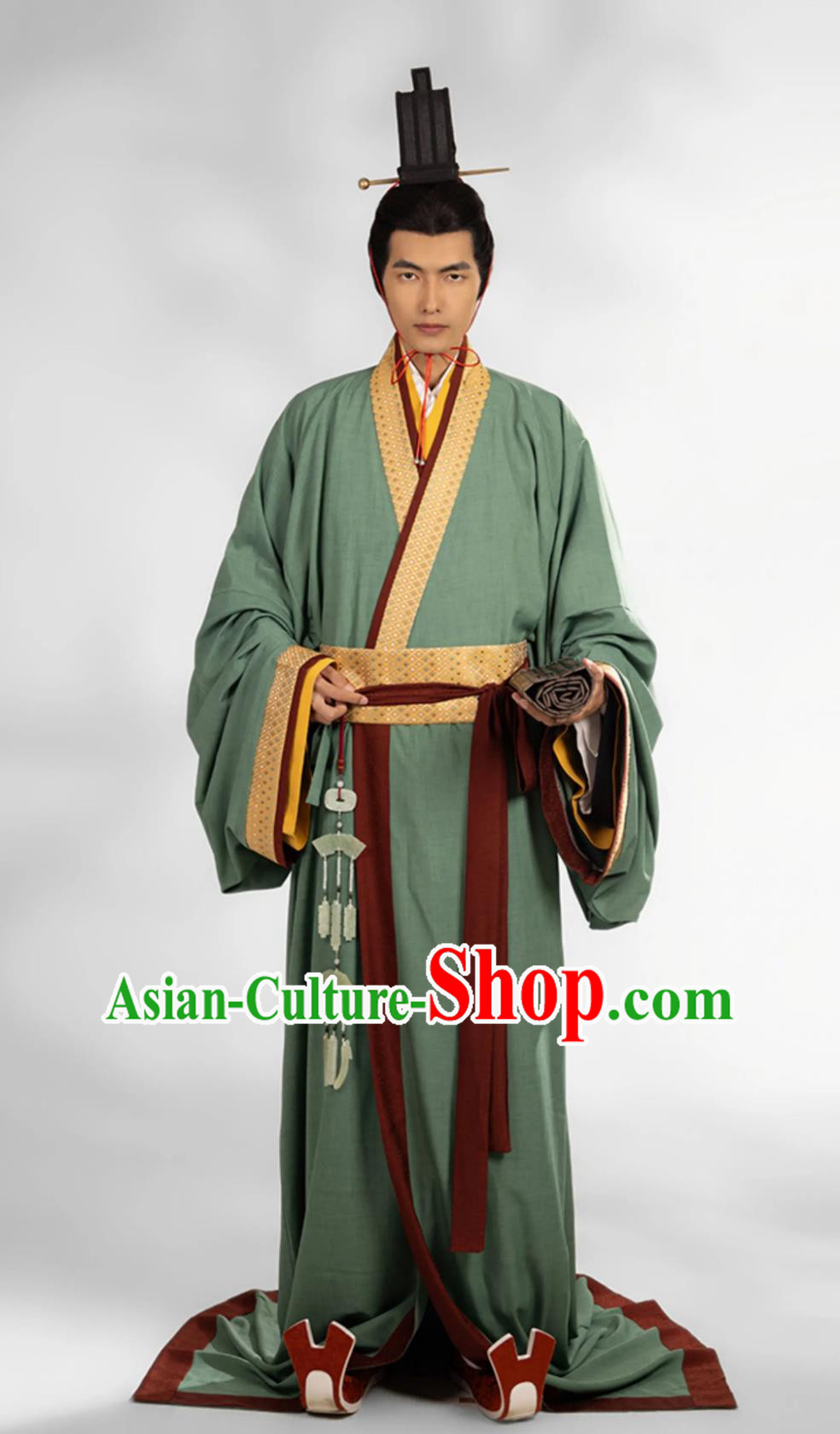 China Travel Photography Costume Ancient Chinese the Warring States Period Prince Clothing Traditional Mens Hanfu Robe