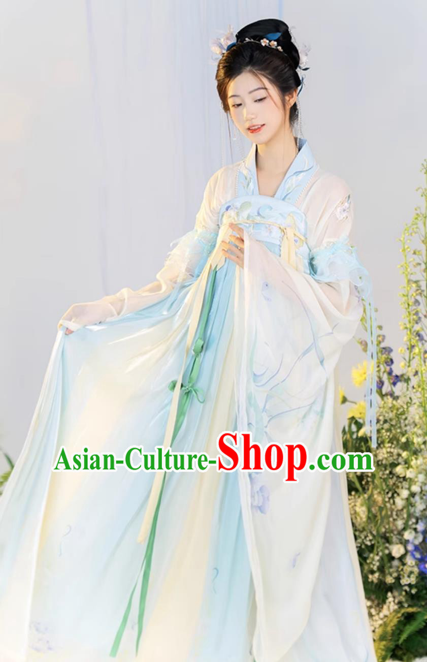 Ancient Chinese Tang Dynasty Princess Clothing Traditional Women Hanfu Hezi Dress China Travel Photography Palace Lady Costume