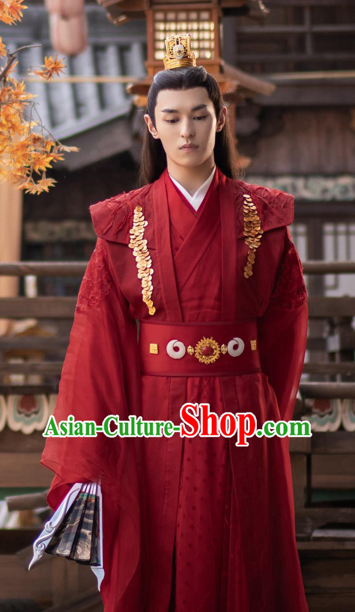 Ancient China Young Childe Costumes 2023 TV Series Back From The Brink Swordsman Feng Qiao Shuo Red Outfit Clothing