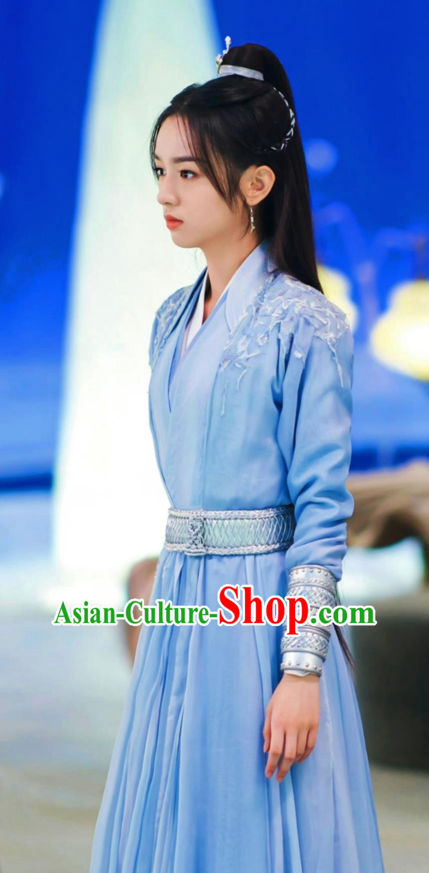2023 TV Series Back From The Brink Heroine Yan Hui Blue Dress Ancient Chinese Female Swordsman Clothing Traditional Wuxia Costume