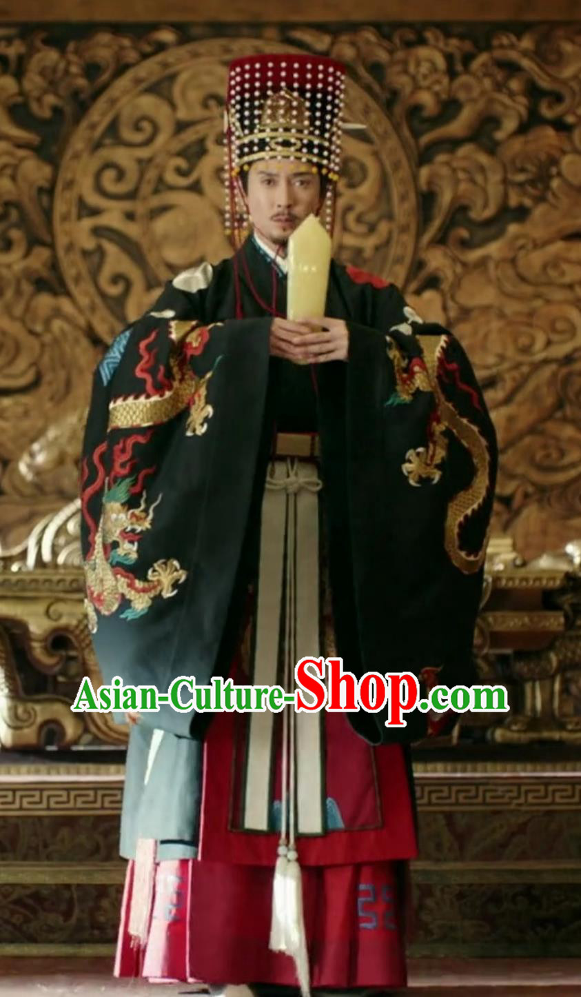 Ancient Chinese Emperor Clothing China Traditional Hanfu 2020 TV Series The Promise of Chang An King XIao Cheng Rui Enthroned Costume