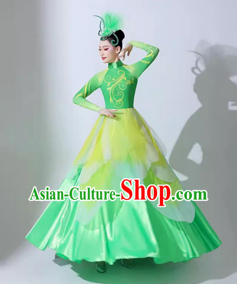 Women Group Dance Flower Clothing Chinese Spring Festival Gala Opening Dance Costume Modern Dance Dress