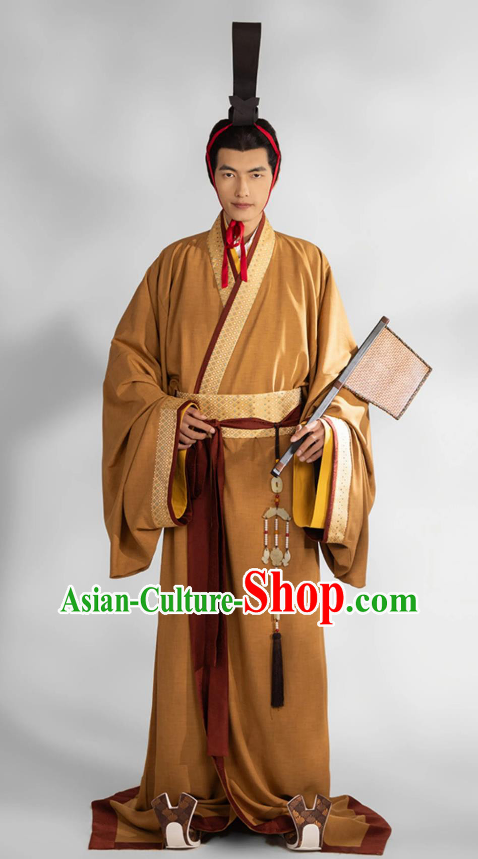 Chinese Travel Photography Costume Traditional Hanfu Khaki Warring States Robe Ancient Chinese Scholar Clothing