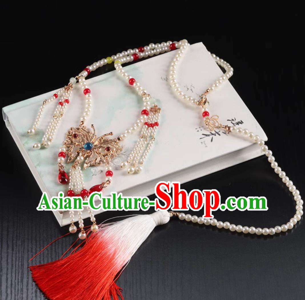 Traditional Chinese Ming Dynasty Necklet China Hanfu Hair Jewelry Handmade Ancient Princess Necklace