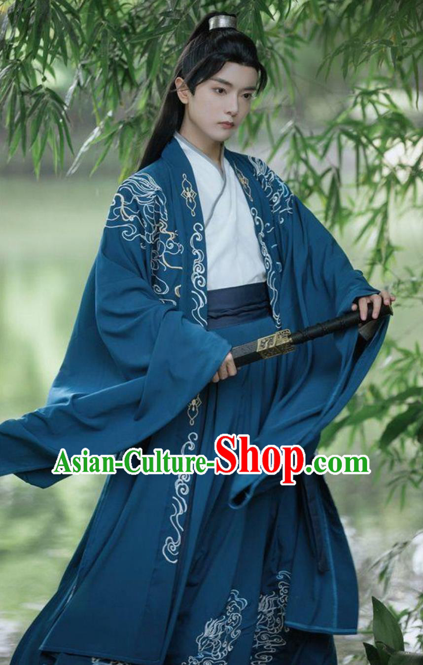 China Travel Photography Jin Dynasty Male Costume Traditional Hanfu Ancient China Wuxia Swordsman Clothing