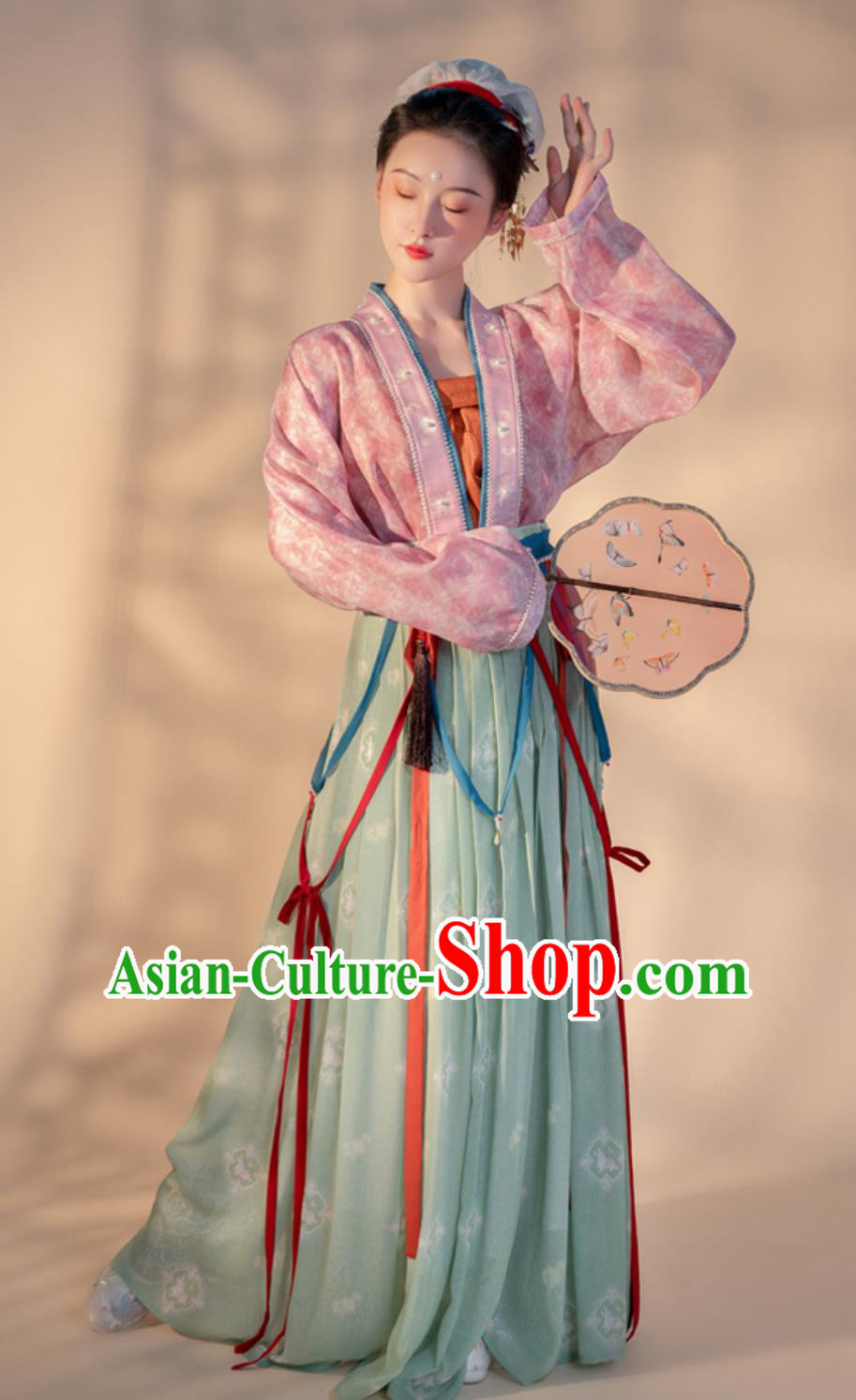 Chinese Ming Dynasty Female Dress Ancient China Court Woman Clothing Traditional Hanfu Blouse Top and Skirt Complete Set