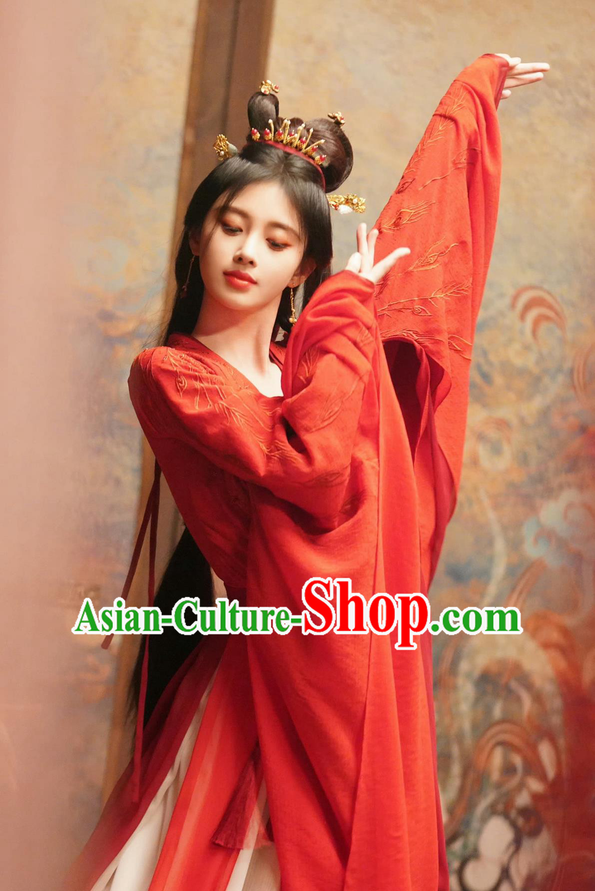 Traditional Woman Hanfu Chinese TV Series In Blossom Dance Lady Shangguan Zhi Red Dress Ancient China Princess Clothing
