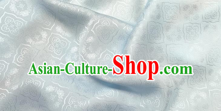 Light Blue Traditional Cheongsam Fabric China Mulberry Silk Cloth Chinese Classical Pattern Jacquard Material