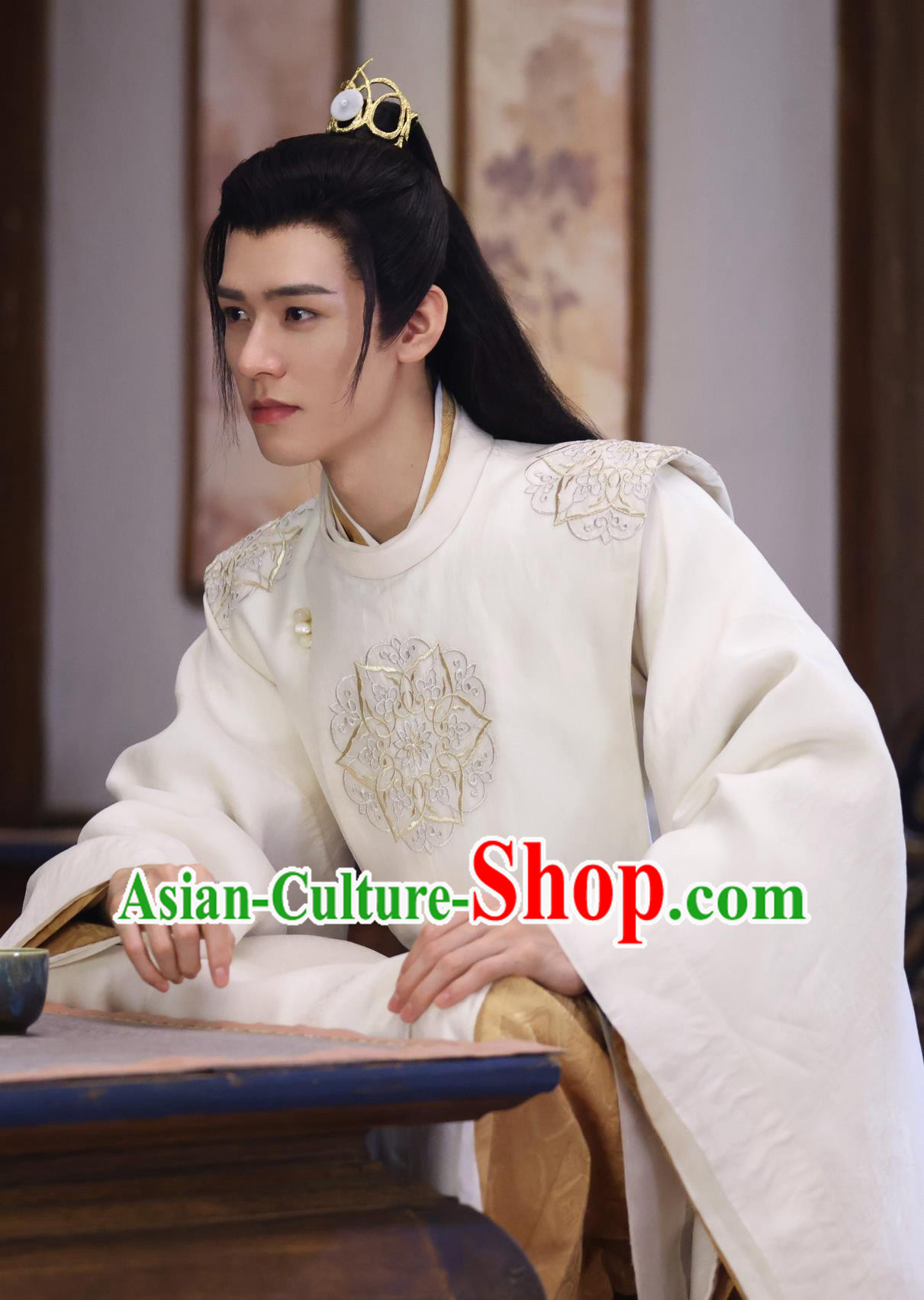 Ancient China Crown Prince Clothing TV Series The Legend of An Le King Han Ye White Costume