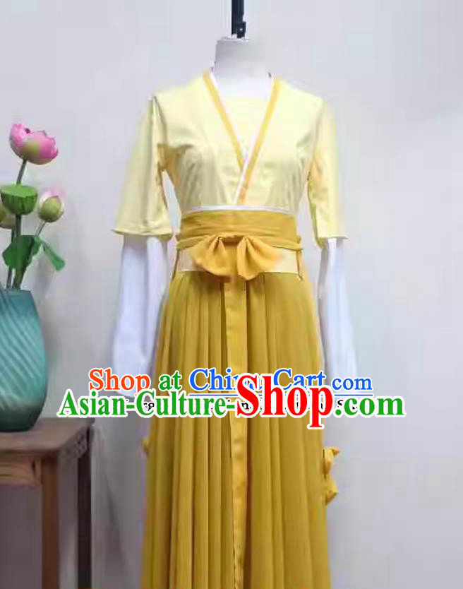 Women Group Performance Dress China Han Tang Dance Clothing Chinese Classical Dance Jin Zhao Hua Kai Costume