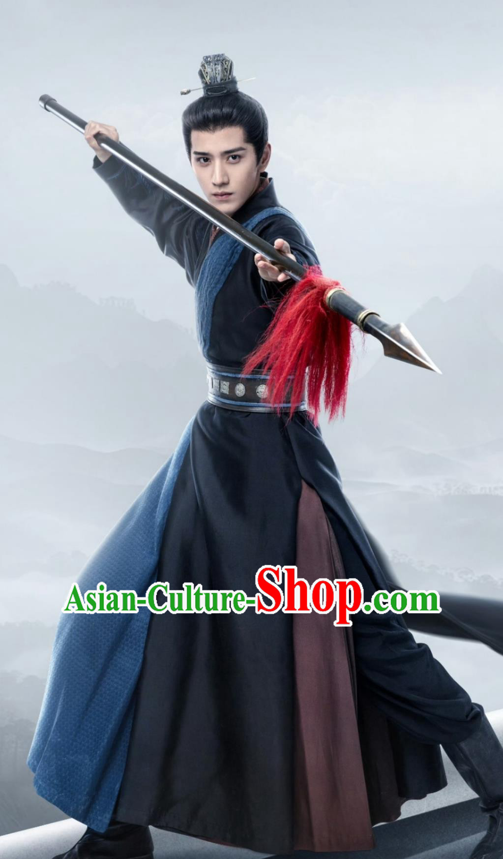 Ancient China Young Warrior Costume Chinese Wuxia TV Series The Legend of Heroes Prince Yang Kang Clothing
