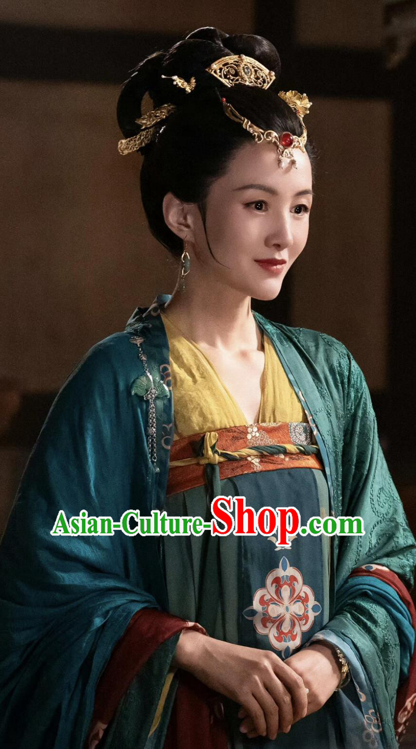 Chinese TV Series Judge Dee's Mystery Noble Woman Yi Shan Costume Ancient China Tang Dynasty Empress Hanfu Dress
