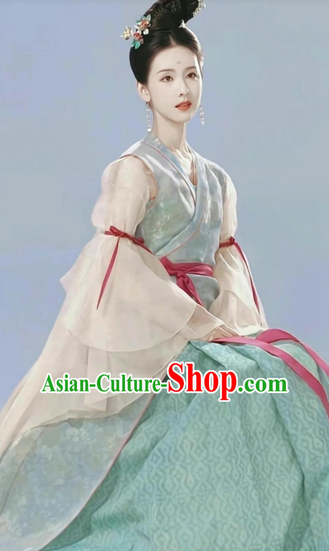 Chinese TV Series Judge Dee's Mystery Princess Qiu Yue Costume Ancient China Tang Dynasty Palace Lady Hanfu Clothing