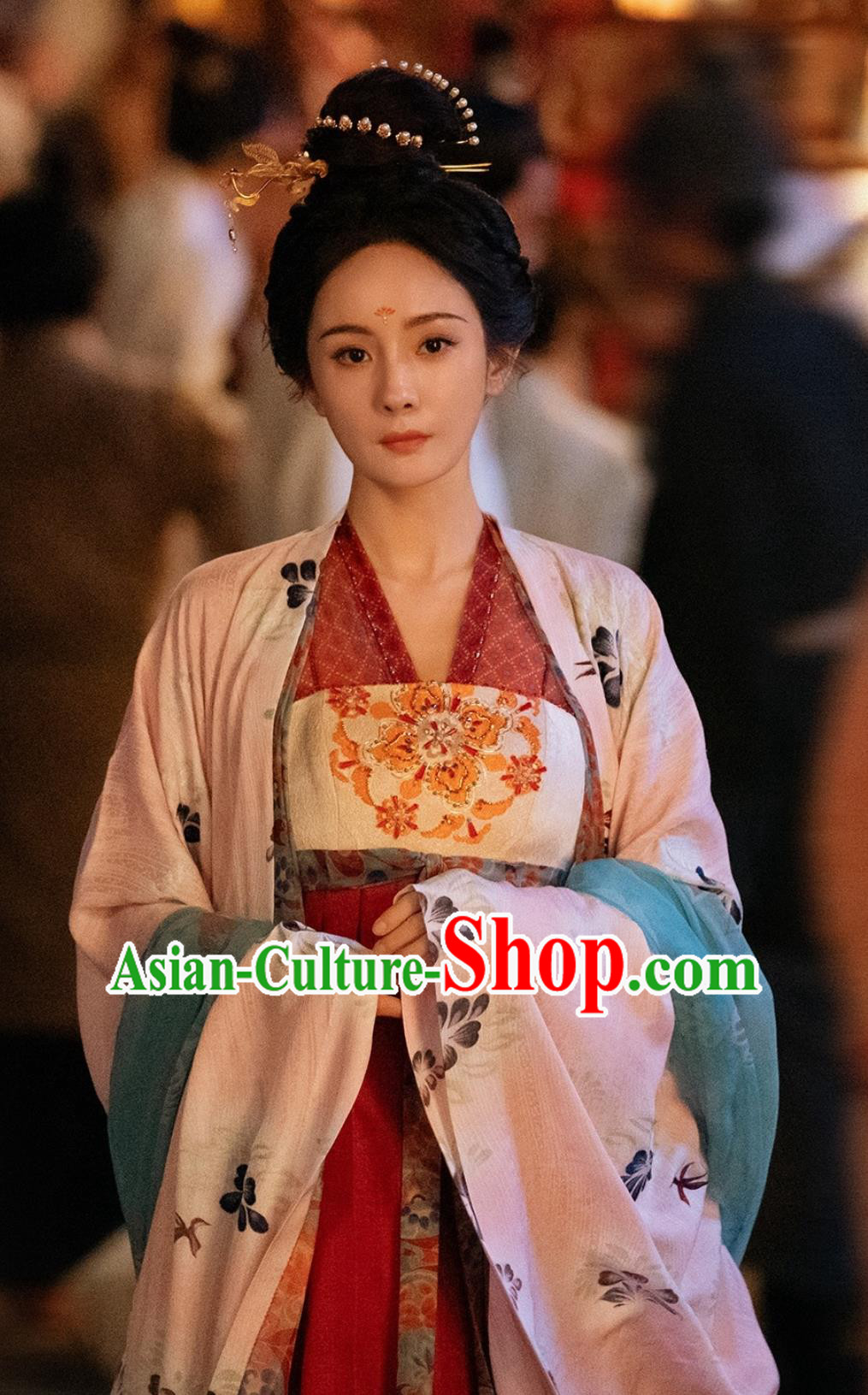 Ancient China Tang Dynasty Court Woman Clothing Chinese TV Series Fox Spirit Matchmaker Red Moon Pact Tushan Hong Hong Hanfu Dress