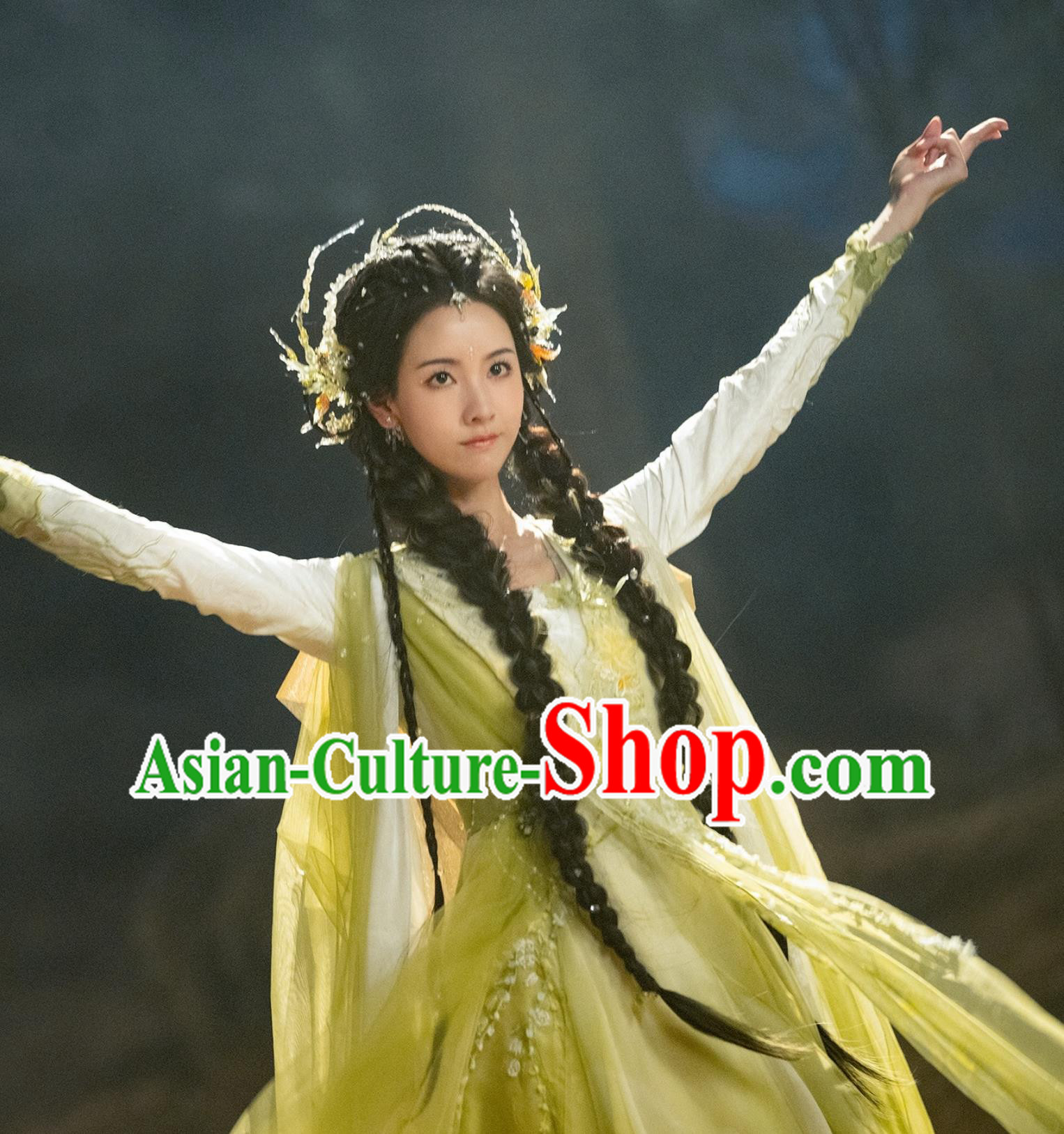 Ancient China Fairy Clothing Chinese TV Series Fox Spirit Matchmaker Red Moon Pact Yue Ti Xia Green Dress