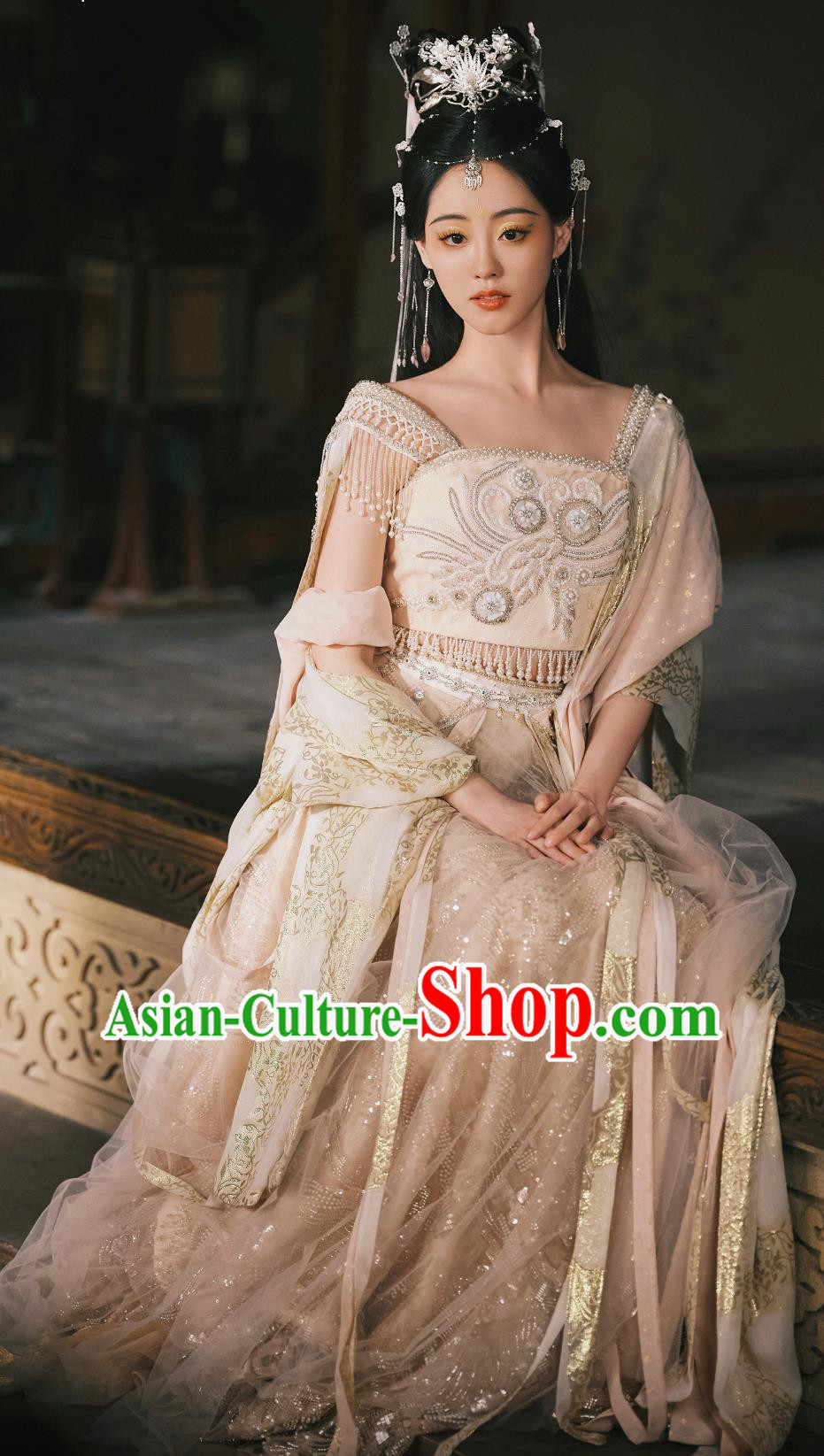 Ancient China Young Beauty Clothing Chinese TV Series Fox Spirit Matchmaker Red Moon Pact Princess Bu Tai Dress