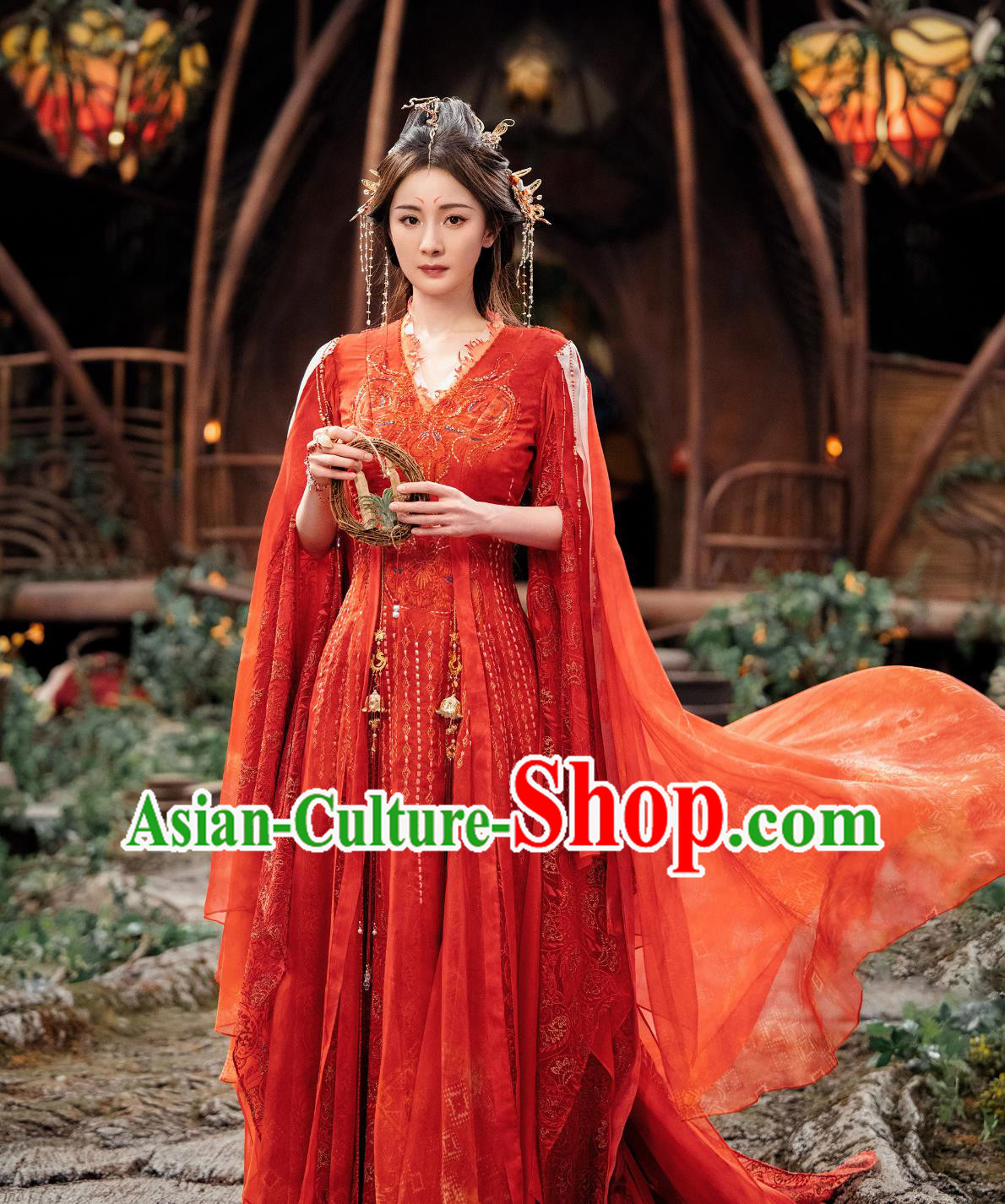 Chinese TV Series Fox Spirit Matchmaker Red Moon Pact Tu Shan Hong Hong Red Dress Ancient China Female Master Clothing
