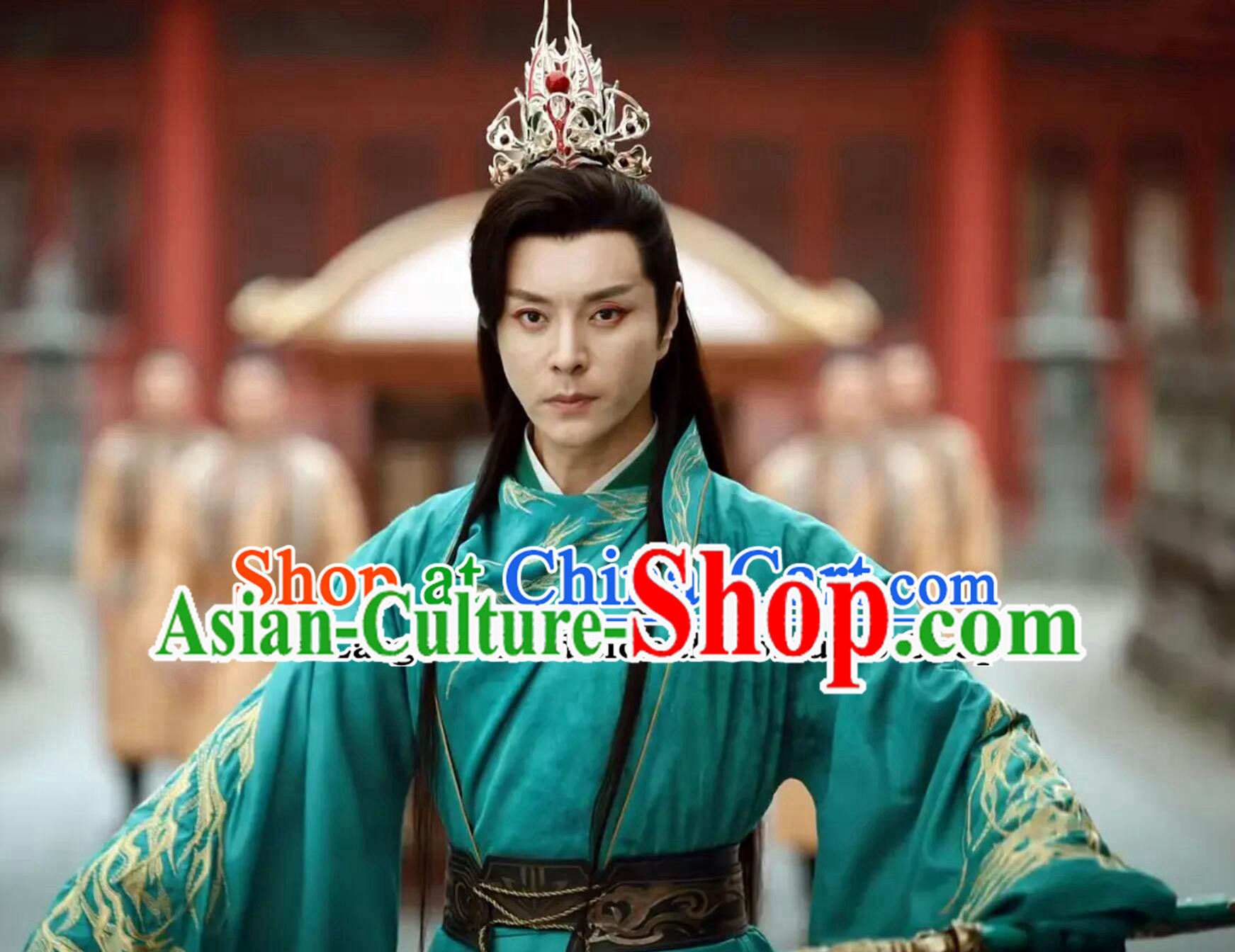 Chinese TV Series The Blood of Youth Eunuch Jin Xian Costume Ancient Swordsman Green Garment Clothing