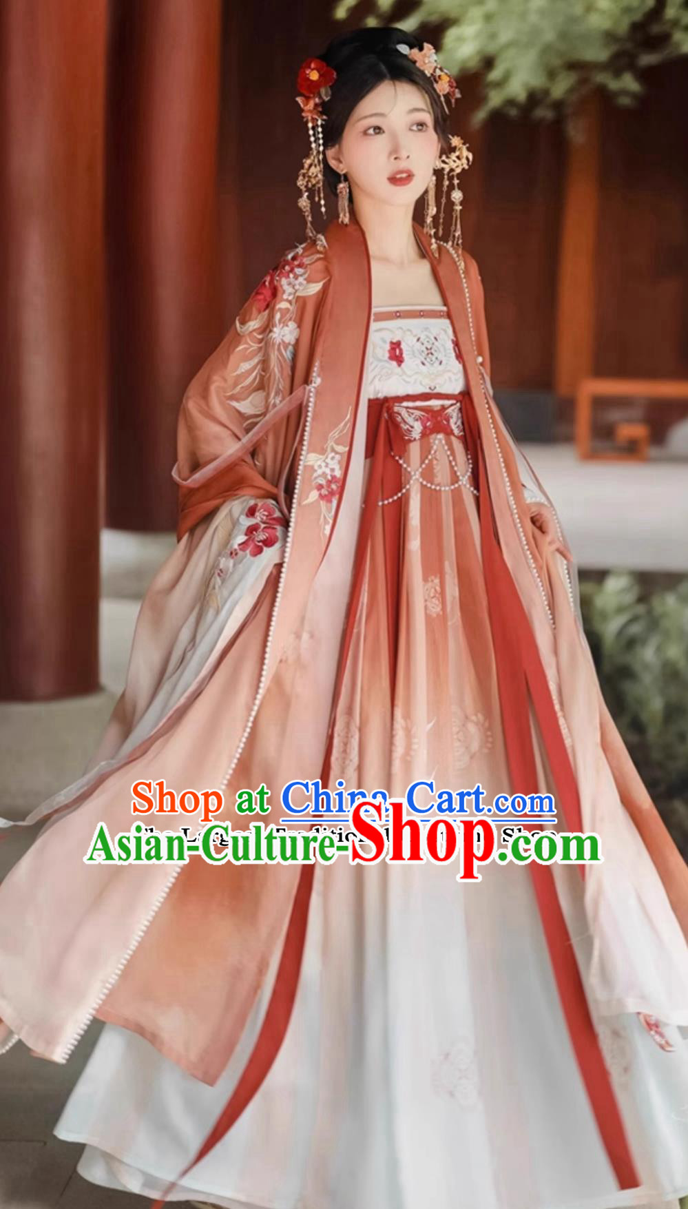 Chinese Hanfu Dress Ancient China Tang Dynasty Royal Princess Costumes Complete Set