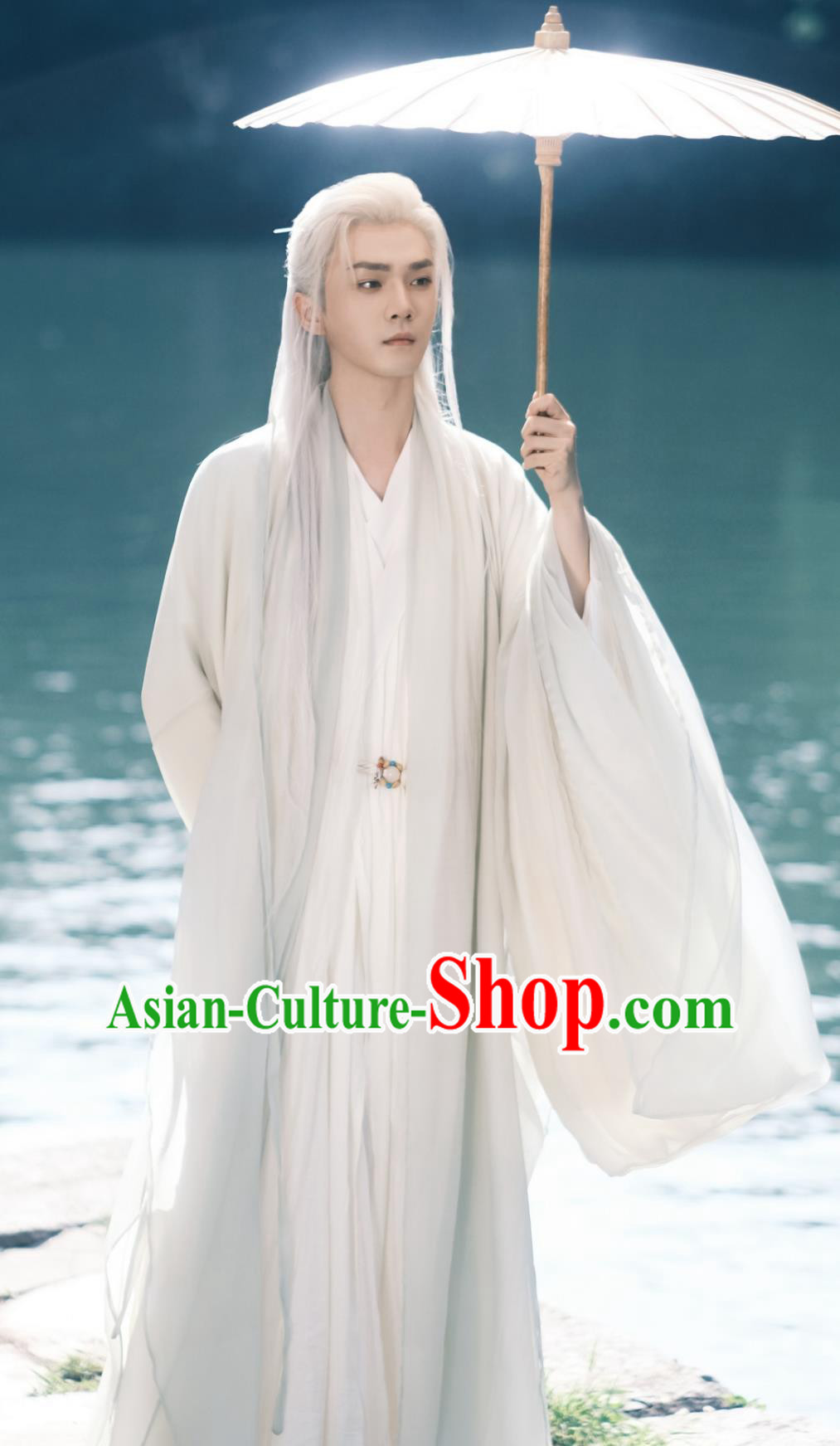 Ancient China Childe Gongzi White Clothing Chinese TV Drama Dashing Youth Scholar Nangong Chun Shui Garment Costume