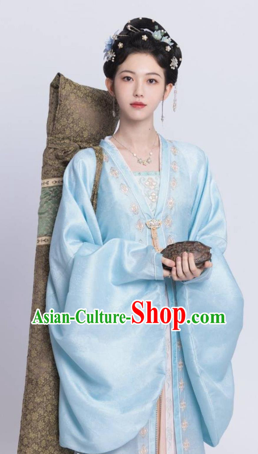 Ancient China Palace Lady Blue Dress Costumes Chinese TV Drama Story of Kunning Princess Fang Miao Hanfu Clothing