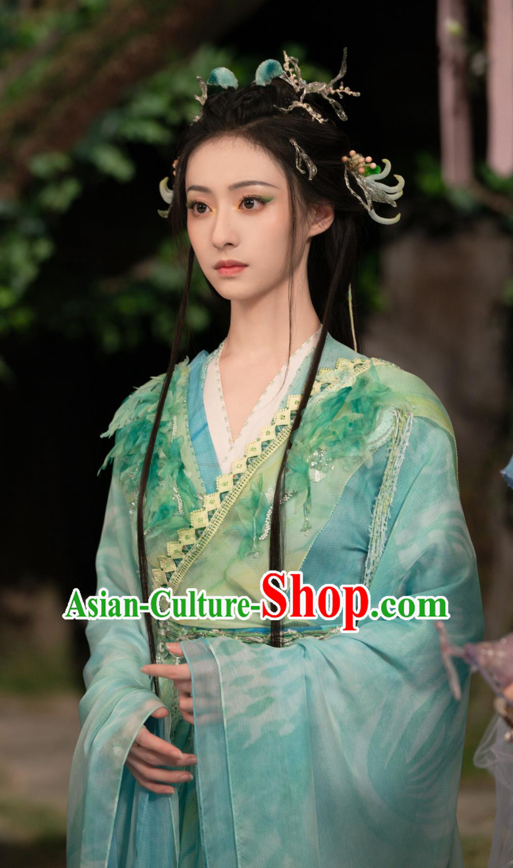 Ancient China Royal Princess Clothing Chinese TV Series Fox Spirit Matchmaker Red Moon Pact Fairy Tushan Rong Rong Green Dress